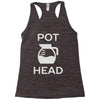 pot head coffee lover Racerback Tank