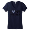i love my soldier navy camouflage Women's V-Neck T-Shirt