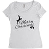merry christmas flower Women's Triblend Scoop T-shirt