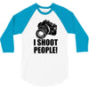 i shoot people t shirt funny photographer tee camera photography digit 3/4 Sleeve Shirt