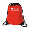 be nice to fat people bear chase funny pub joke Drawstring Bags