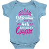 Celebrating With the 4th Birthday Queen Baby Onesie