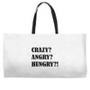 crazy angry hungry Weekender Totes
