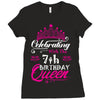 Celebrating With the 7th Birthday Queen Ladies Fitted T-Shirt