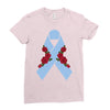 stomach cancer ribbon and rose Ladies Fitted T-Shirt