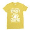 love whiskey and camping! Ladies Fitted T-Shirt