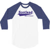 scotland born and raised retro white &amp; navy international country 3/4 Sleeve Shirt