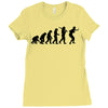 evolution of table tennis or ping pong mens black t shirt top Ladies Fitted T-Shirt