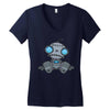 sad robot Women's V-Neck T-Shirt