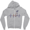 my heart beats for parrots Zipper Hoodie
