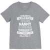 Super Cool Nanny Of A Freaking Awesome Granddaughter V-Neck Tee