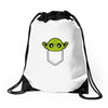 cute yoda pocket Drawstring Bags