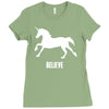 unicorn believe Ladies Fitted T-Shirt
