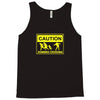 caution zombies crossing t shirt x large funny walking brains awesome Tank Top