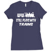 i still play with trains Ladies Fitted T-Shirt