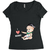 Cute Baby Painter's Mom Love Women's Triblend Scoop T-shirt