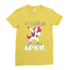 Born Unicorns-Born April Ladies Fitted T-Shirt