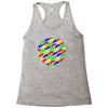 funny girly colorful patterns mustaches Racerback Tank