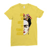 ask me about my feminist agenda frida kahlo Ladies Fitted T-Shirt