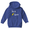 be a hero logo white Youth Hoodie