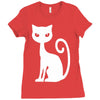 white cat funny Ladies Fitted T-Shirt