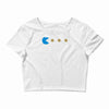 funny 80s pacman cookie monster retro gaming Crop Top