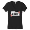 blessed aunitie with flower white color Women's V-Neck T-Shirt