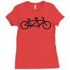 bike tandem Ladies Fitted T-Shirt