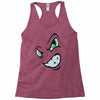 angry cartoon face Racerback Tank