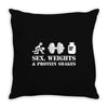 Sex, Weights and Protein Shakes Throw Pillow