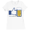 facebook parody beer thumbs up   people like this mens white t shirt Ladies Fitted T-Shirt