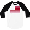 usa flag navy american 3/4 Sleeve Shirt