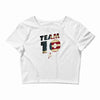 team 10 american flag Crop Top