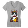 lucky cait sith Women's V-Neck T-Shirt