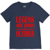 legends are born in october vintage V-Neck Tee