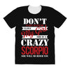 don't flirt with me i love may girl she is a crazy scorpio she will mu All Over Women's T-shirt