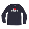 i love rugby mens funny cotton Long Sleeve Shirts