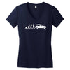 evolution of man classic car Women's V-Neck T-Shirt