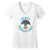 crazy penguin lady Women's V-Neck T-Shirt
