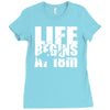 ow life begins at 18 meters Ladies Fitted T-Shirt