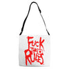 arch enemy fuck the rules Adjustable Strap Totes
