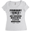 February Girls Are Sunshine Mixed With A Little Hurricane Women's Triblend Scoop T-shirt