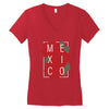 mexico with roses Women's V-Neck T-Shirt