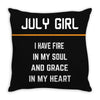 July Girl Throw Pillow