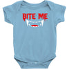 bite me halloween vampire teeth Baby Onesie