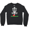 disc golf frisbee leaning on target basket innova Crewneck Sweatshirt