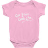 get your geek on white type tee Baby Onesie