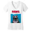 Jaws Parody Paws Women's V-Neck T-Shirt