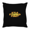 kylo stabbed first Throw Pillow