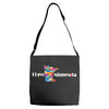 i love minnesota Adjustable Strap Totes